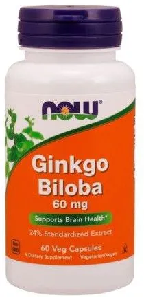 Натуральна домішка Now Foods Ginkgo Biloba 60 мг 60 веган-капсул (733739046864)