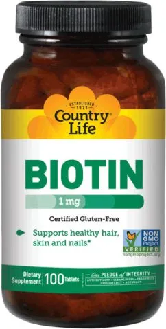 Витамины Country Life Biotin 1000 мкг 100 таблеток (015794065036)