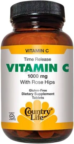 Вітаміни Country Life Vitamin C 1000 мг with Rose Hips 90 таблеток (015794068723)