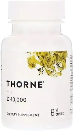 Вітаміни Thorne Research Вітамін D3, 10 000 МО, D-10, 000, 60 капсул (693749148012)