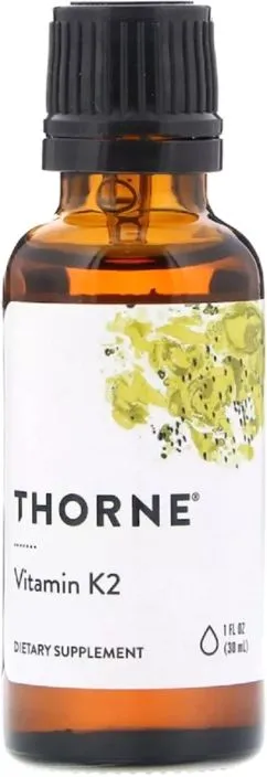 Вітаміни Thorne Research Вітамін К2, 1 рідка унція (30 мл) (693749170013)