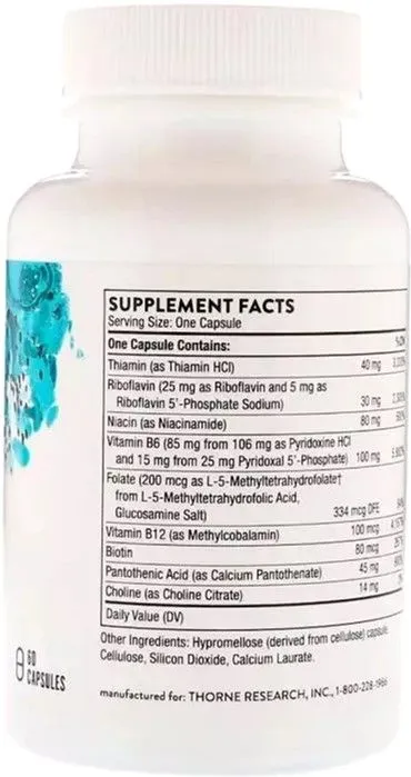 Витамины Thorne Research В-Комплекс №6, B-Complex #6, 60 капсул (693749106036) - фото №2