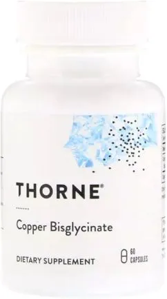 Вітаміни Thorne Research мідь (Бісгліцинат), Copper Bisglycinate, 60 капсул (693749003410)