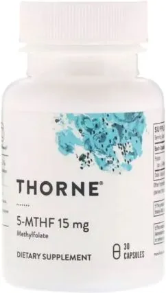Вітаміни Thorne Research Фолієва кислота, Метилфолат, 5-MTHF, 15 мг, 30 капсул (693749006626)