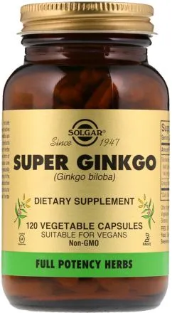 Натуральна добавка Solgar Super Ginkgo Biloba Гінкго білоба Супер 120 капсул (033984039155)