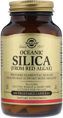 Натуральна добавка Solgar Oceanic Silica Кремній з червоних водоростей 100 капсул (033984025714)