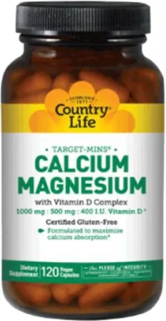 Витаминно-минеральный комплекс Country Life Cal-Mag+Vitamin D Complex 120 капсул (015794024873)