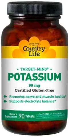 Мінерали Country Life Potassium (Калій) 99 мг 90 таблеток (015794025009)
