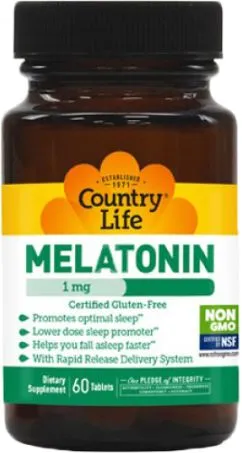 Біоактивна добавка Country Life Melatonin 1 мг 60 таблеток (015794016908)