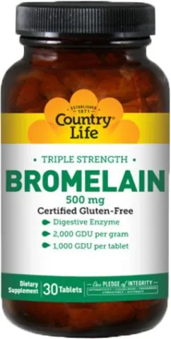Натуральна добавка Country Life BROMELAIN 500 мг 30 таблеток (015794051602)