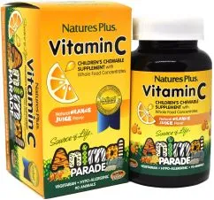 Витамины Natures Plus Animal Parade Витамин C апельсин 90 жевательных таблеток (97467299986)