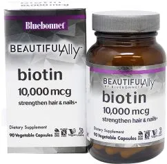 Витамины Bluebonnet Nutrition Beautiful Ally Биотин 10 000 мкг 90 вегетарианских капсул (743715015043)