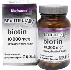 Вітаміни Bluebonnet Nutrition Beautiful Ally Біотин 10 000 мкг 90 вегетаріанських капсул (743715015043)