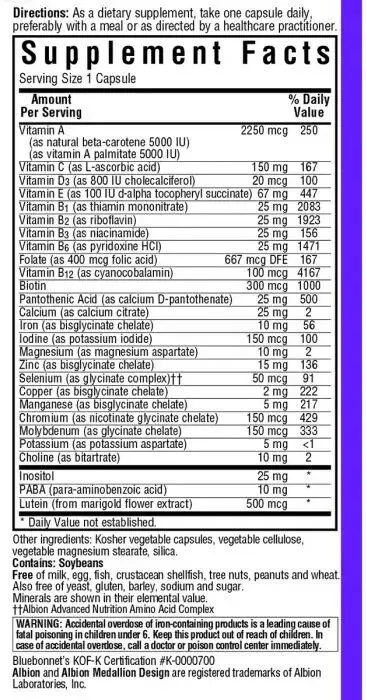Мультивітаміни з залізом Bluebonnet Nutrition MultiONE 30 гелевих капсул (743715001268) - фото №2