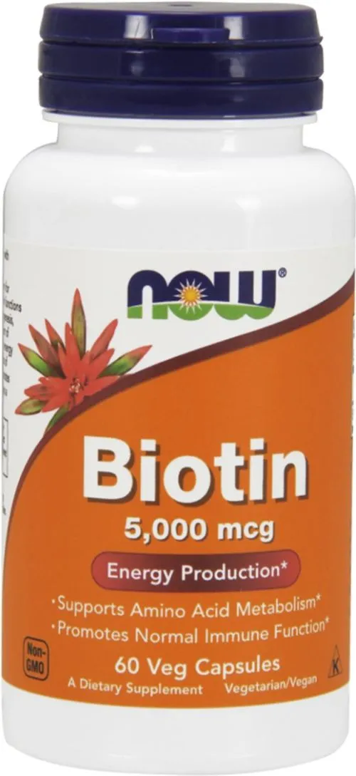 Диетическая добавка Now Foods Биотин 5000 мкг 60 к (733739004710) - фото №3