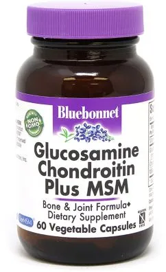 Глюкозамін & Хондроїтин & MCM Bluebonnet Nutrition 60 рослинних капсул (743715011175)