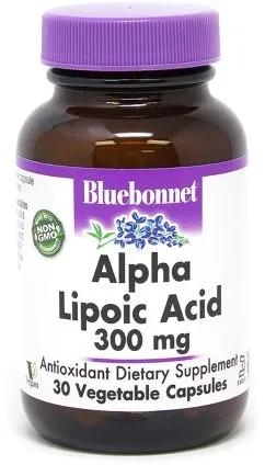 Альфа-липоевая кислота 300 мг Bluebonnet Nutrition 30 растительных капсул (743715008533)