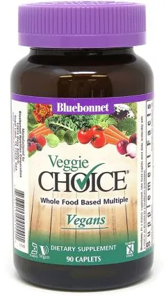 Мультивітаміни для вегетаріанців Veggie Choice Bluebonnet Nutrition 90 рослинних капсул (743715001541)