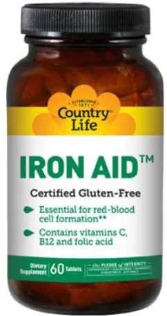 Витаминно-минеральный комплекс Country Life IRON AID (Помощь железа) 15 мг 60 таблеток (015794026570)