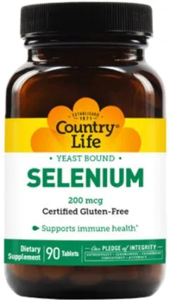 Антиоксидант Country Life Selenium (Селен) 200 мкг 90 таблеток (015794028819)