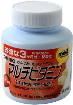 Вітаміни Orihiro Мультивітамін 180 жувальних таблеток (4971493104055)
