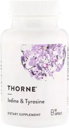 Питание щитовидной железы Йод и Тирозин Thorne Research Iodine & Tyrosine 60 капсул (693749219026)