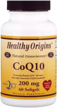 Коензим Q10 Kaneka (COQ10) Healthy Origins 200 мг 60 желатинових капсул (603573350482)