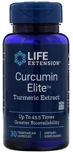 Экстракт куркумы, Curcumin Elite, Life Extension, 30 растительных капсул (737870246732)