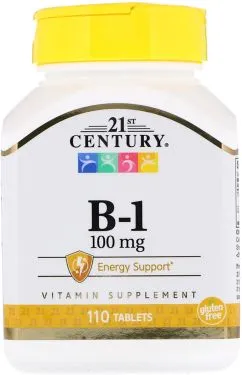 Витамины 21st Century B-1 Тиамин 100 мг 110 таблеток (740985211519)