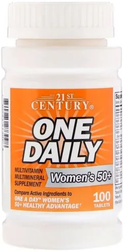 Щоденні мультивітаміни і мінерали 21st Century для жінок 50+ One Daily 100 таблеток (740985273098)