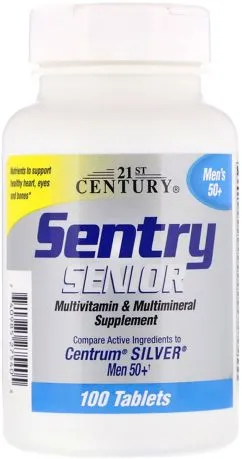Мультивітаміни та мультимінерали 21st Century для чоловіків 50+ Sentry Senior 100 таблеток (740985275405)