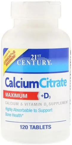 Витамины 21st Century Цитрат кальция + D3 120 таблеток (740985274934)