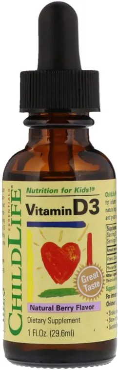 Вітаміни ChildLife D3 для дітей у крапельках зі смаком ягід 500 МО Vitamin D3 Drops 26.9 мл (608274109001)