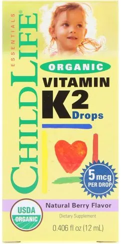 Витамины ChildLife органический витамин K2 в каплях ягодный вкус 12 мл (608274145009)