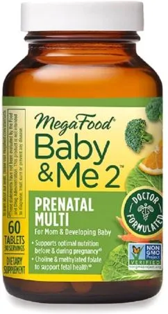 Вітаміни для вагітних Baby & Me 2, Mega Food 60 таблеток (51494103142)