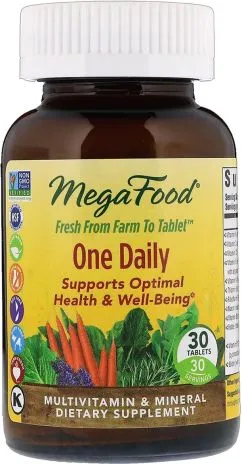 Мультивитамины One Daily, Mega Food 30 таблеток (51494101506)