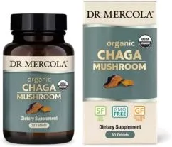 Органический гриб Чага, Organic Chaga Mushroom, Dr. Mercola 30 таблеток (810487032636)