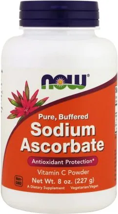 Аскорбат натрия, Now Foods Sodium Ascorbat, порошок, 227 г (733739007605)