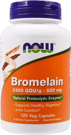 Бромелайн 500 мг, Now Foods Bromelain, 120 капсул (733739029478)
