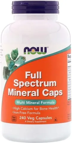 Мультимінерали повного спектра, Now Foods Full Spectrum Minerals, 240 капсул (733739015457)