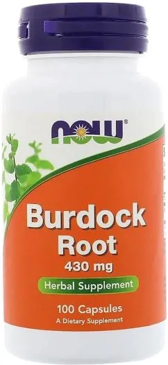Корінь лопуха 430 мг, Now Foods Burdock Root, 100 капсул (733739046086)