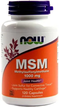 МСМ (Метилсульфонилметан), MSM, Now Foods 1000 мг, 120 капсул (733739021205)
