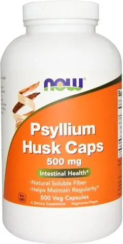 Подорожник (псилиум), Psyllium Husks, Now Foods 500 мг, 500 капсул (733739059727)