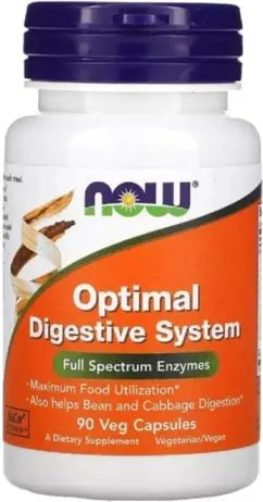 Травні ферменти Optimal Digestive System, Now Foods 90 вегетаріанських капсул (733739029584)