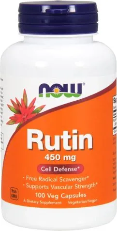 Рутин, Rutin, Now Foods 450 мг, 100 вегетаріанських капсул (733739007353)