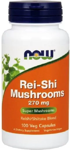 Грибы Рейши Now Foods Rei-Shi Mushrooms, 270 мг, 100 капсул (733739047335)