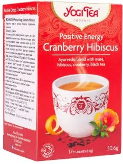 Чай Yogi Tea Positive Energy Cranberry Hibiscus Позитивна енергія 17 пакетиків Гібіскус з журавлиною (YOGI-PostivEnergiya)