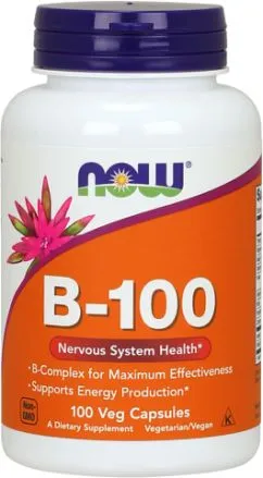 Вітаміни Now Foods B-100 100 веган-капсул (733739004369)
