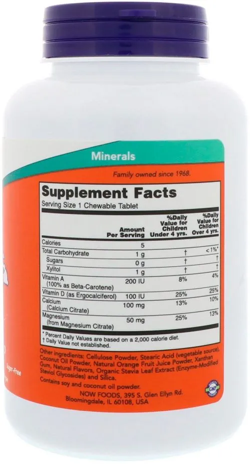 Витаминно-минеральный комплекс Now Foods KID-Cal Mag VitD 100 жевательных таблеток (733739012333) - фото №2