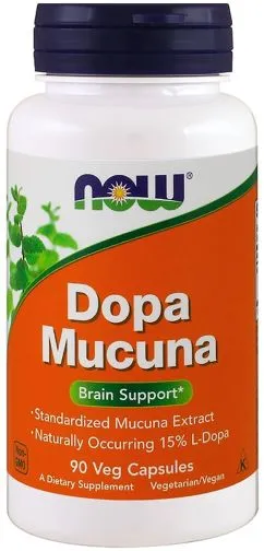 Натуральная добавка Now Foods Мукуна Жгучая, Dopa Mucuna, 90 капсул (733739030924)